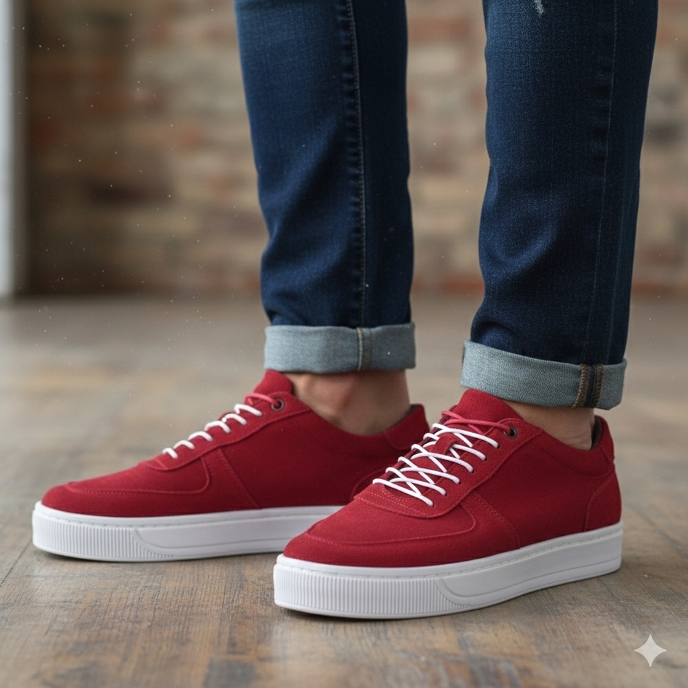 Red Suede Men's Sneakers